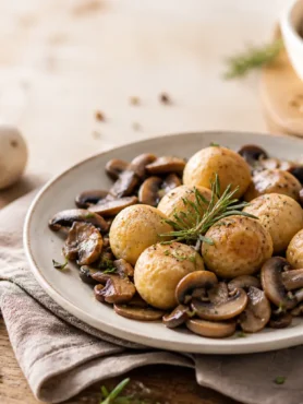 Polpette di ricotta ai funghi con champignon e rosmarino