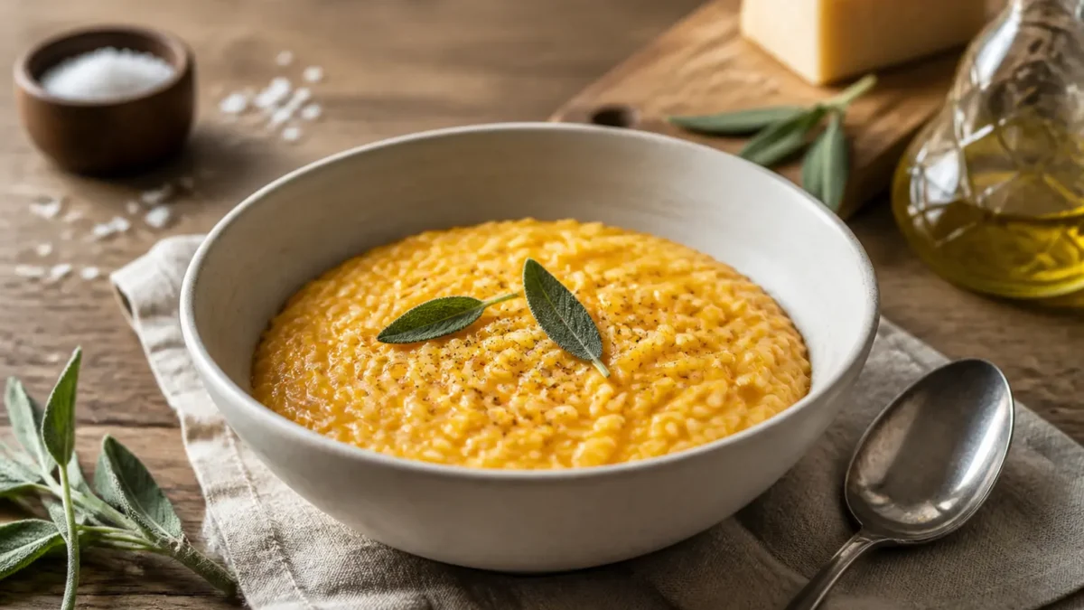 Risotto alla zucca cremoso con salvia e pepe nero