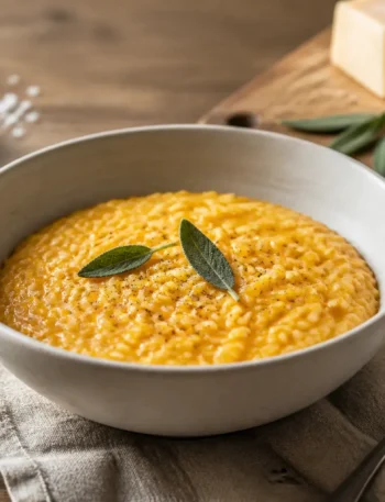 Risotto alla zucca cremoso con salvia e pepe nero