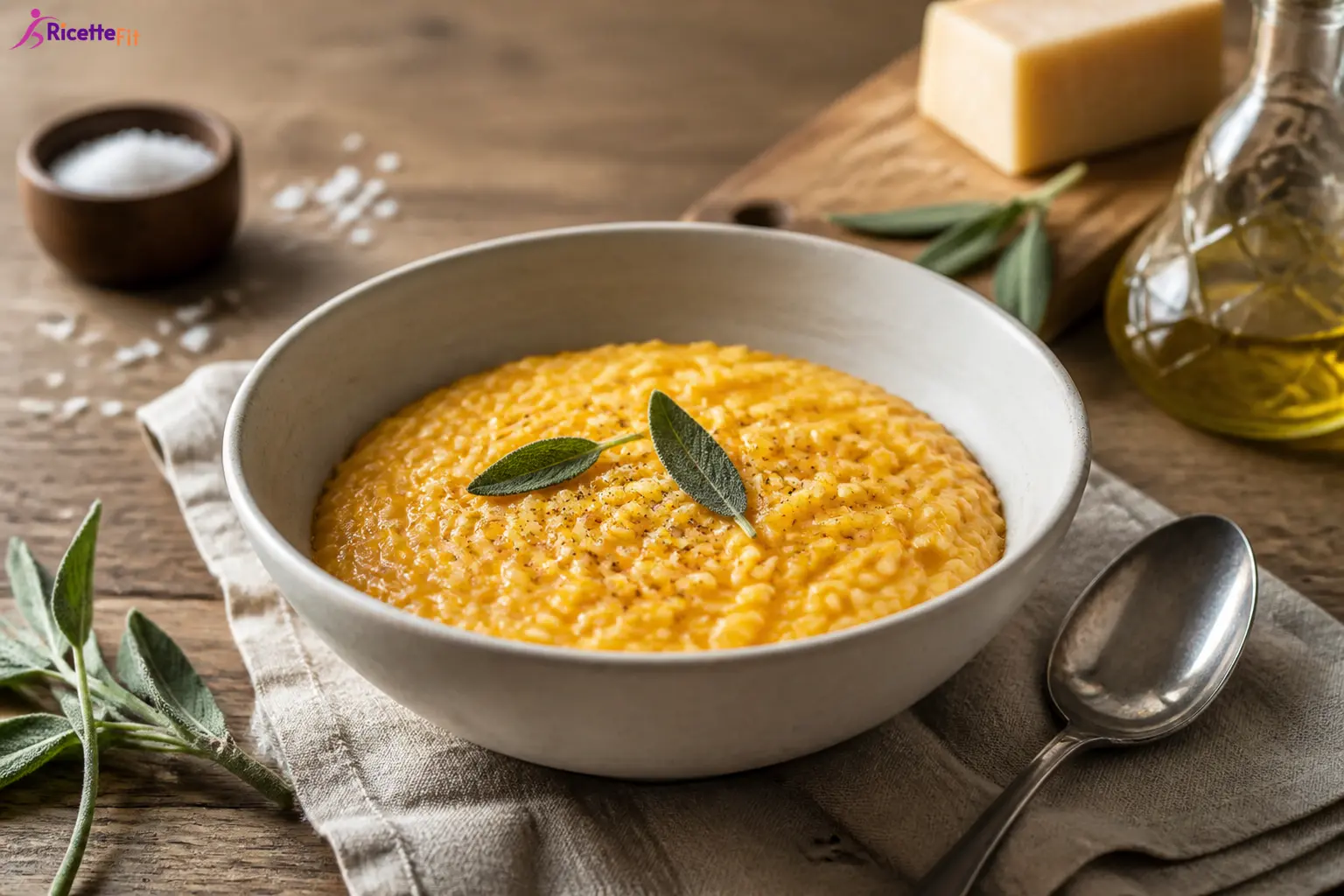 Risotto alla zucca cremoso con salvia e pepe nero