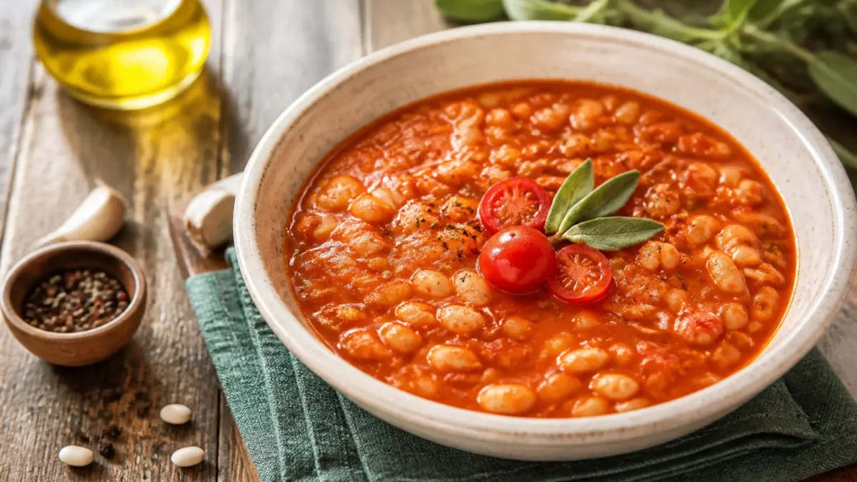 Fagioli all'uccelletto fit con cannellini, pomodoro e salvia