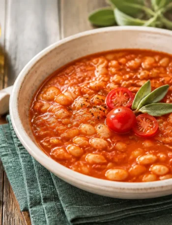Fagioli all'uccelletto fit con cannellini, pomodoro e salvia