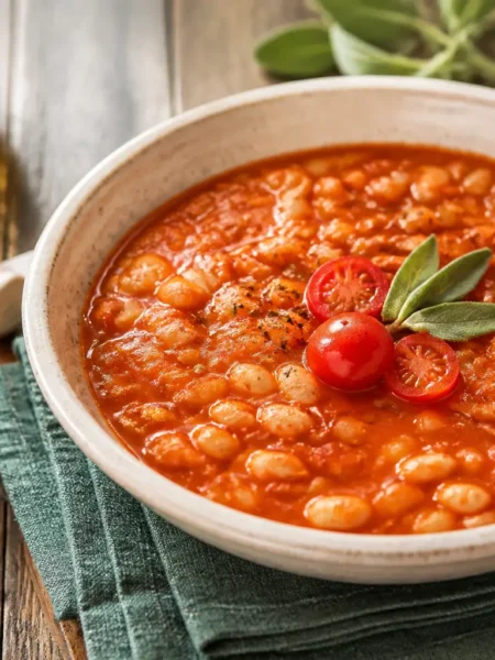 Fagioli all'uccelletto fit con cannellini, pomodoro e salvia