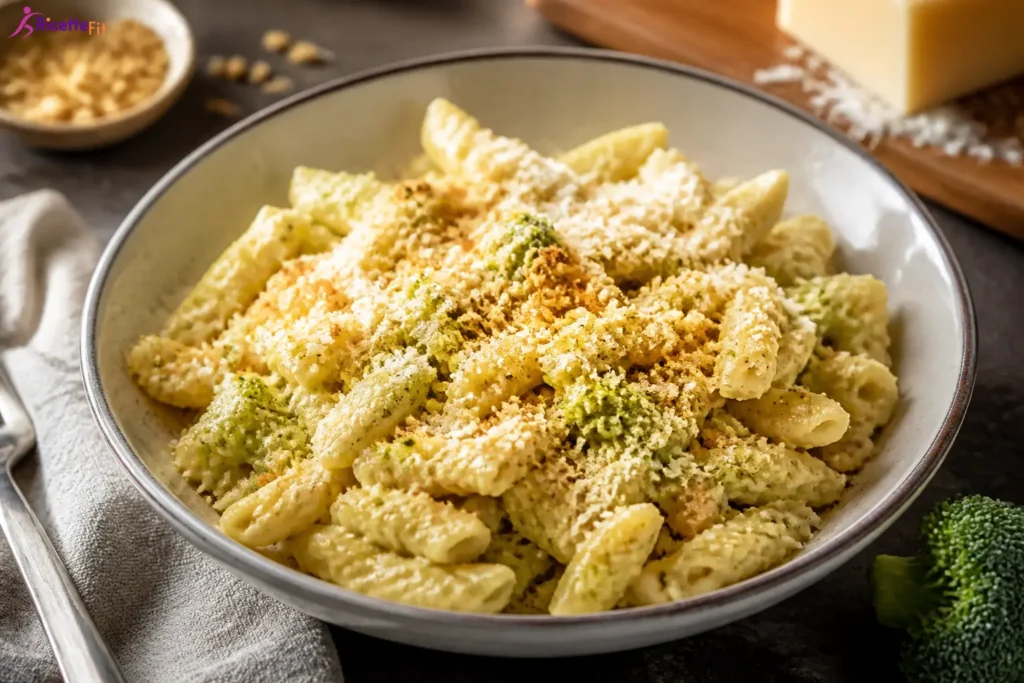 Penne al forno con cavolo romanesco e pangrattato croccante