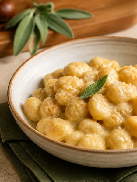 Bocconcini di pollo alle castagne in crema leggera con salvia